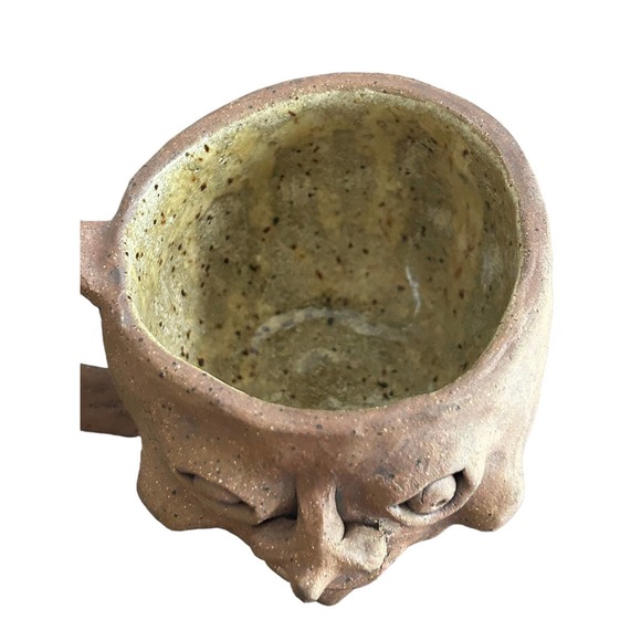 VTG 3D Face pottery mug cup coffee/tea/expresso‎ glazed inside. - Picture 2 of 4